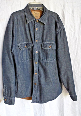 Arrow Blue Jean Co Workwear Quilted Denim  Shirt Jacket Size M