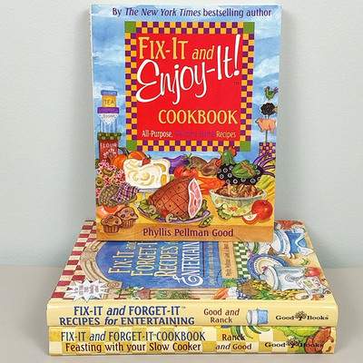 Lot of 3 Cookbooks Fix-It and Forget-It, Fix-It and Enjoy-It Hardcover Recipes