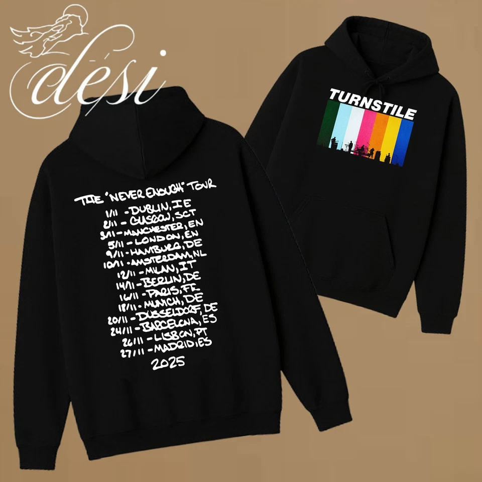 Turnstile Europe And UK The Never Enough Tour 2025 Hot Hoodie Foto 3 de 4