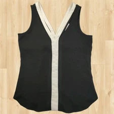 Candie's Chemisier Noire Sans Manches à Découpes Femme Taille Petite 