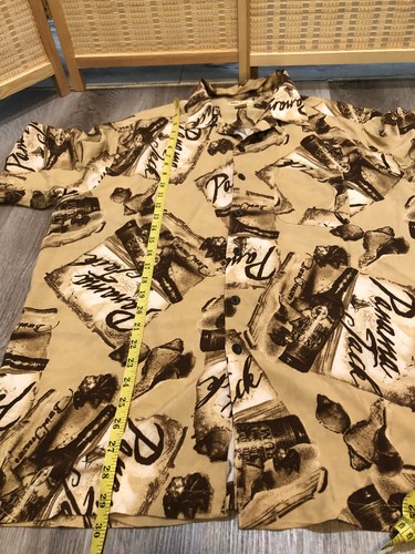 Panama Jack  Tan Hawaiian Button Up Shirt 100% Rayon XL Extra Large (H111) Khaki - Picture 8 of 9