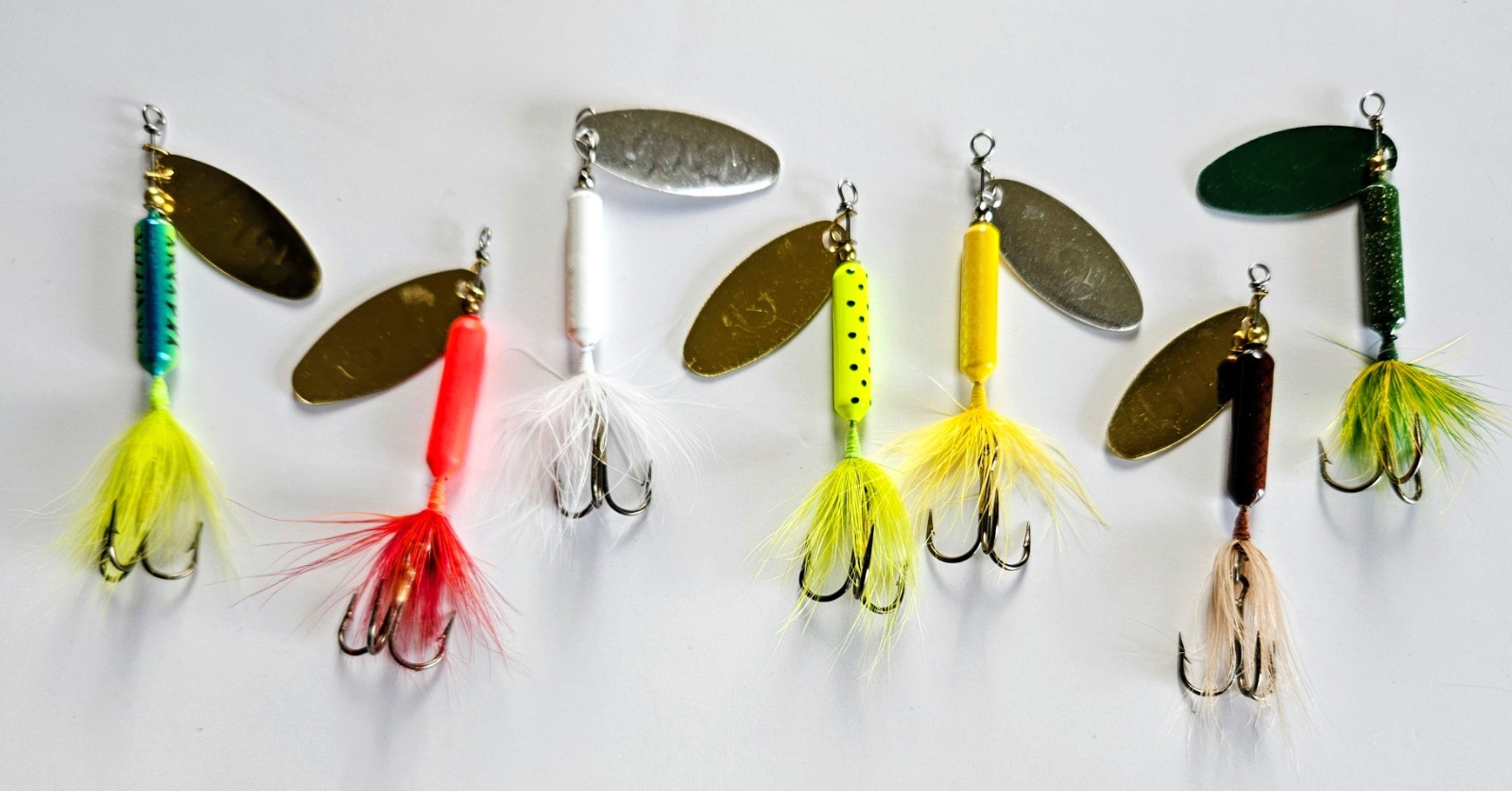 (7) Worden's Rooster Tail Inline Spinners 1/4 oz 2-3/4" 7 Colors In Set New - Image 13