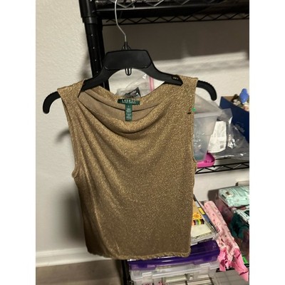 Ralph Lauren Designers Tank Gold Thread- L