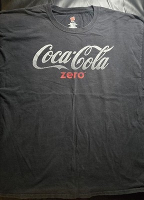 Coca-Cola Zero Hanes T-Shirt Men's XXL Black Heavy Cotton Graphic Tee