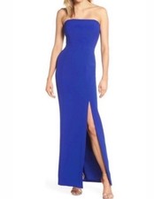 Eliza J Strapless Crepe Blue Dress New With Tags Strapless Gown Maxi Wedding 14