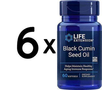 6 x Life Extension Black Cumin Seed Oil - 60 softgels (249,86 EUR/kg)