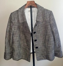 Tahari Arthur S Levine Tweed Blazer Jacket Career Office Chic