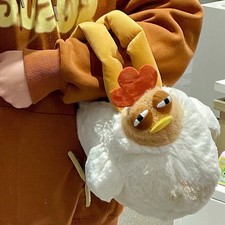 Cute Chicken Plush Crossbody Bag, Soft Fluffy Chicken Handbag for Girls