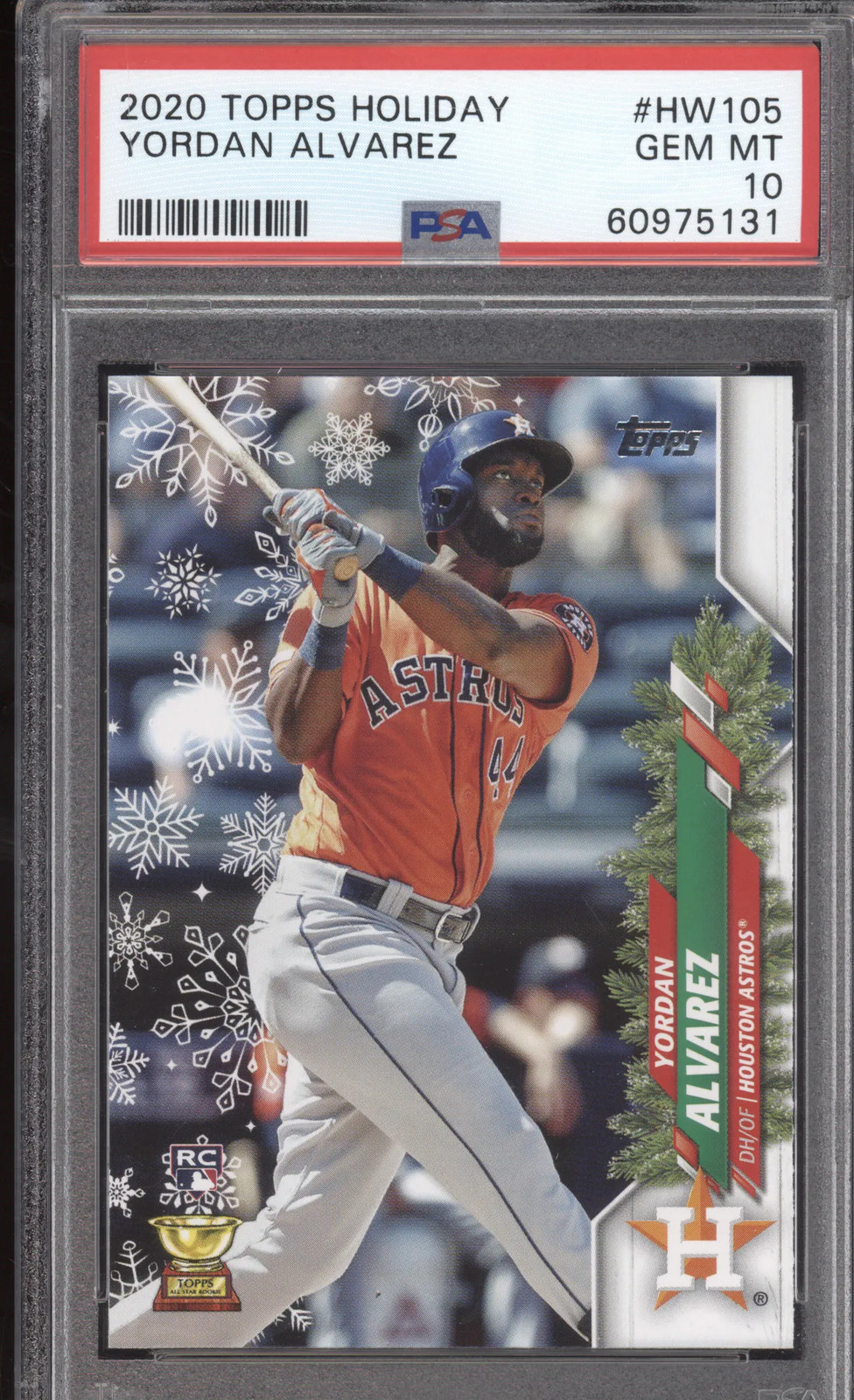 2020 Topps Holiday Yordan Alvarez #HW105 PSA 10 view 1