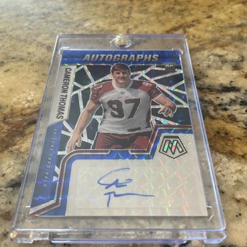 Sale 2022 Panini Mosaic RC Auto Cameron Thomas RAM-CT Blue Mosaic Prizm #71/99🔥