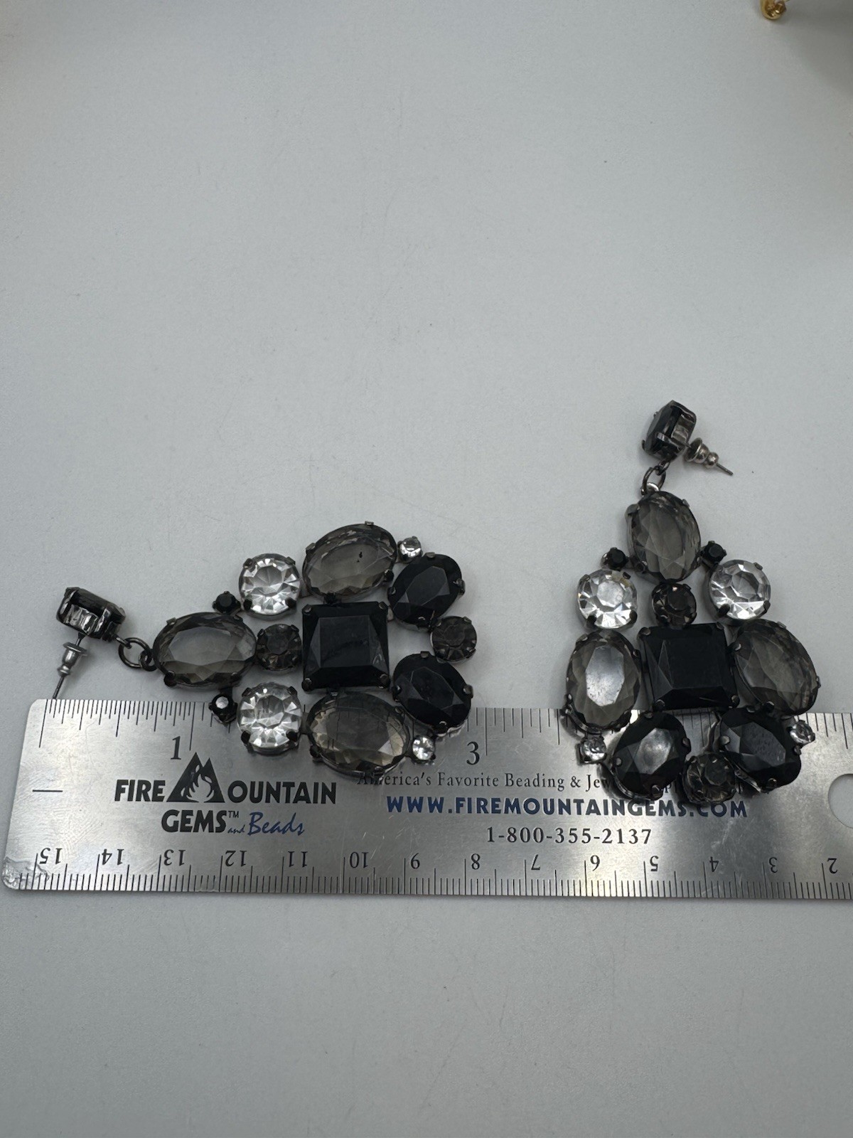 Statement Long Dangle Pierced Earrings Black- Smo… - image 6