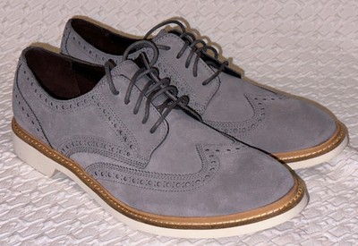 COLE HAAN Briscoe Grey Suede Brogue Wing Tip Oxford Lace Up Shoes NEW Mens 9.5