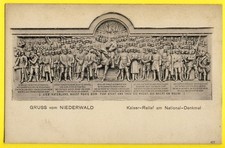 cpa Rüdesheim am Rhein GRUSS aus NIEDERWALD Kaiser Relief am NATIONAL DENKMAL