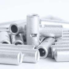 Non Insulated Butt Connectors 6 AWG, 10 pcs Electrical Seamless Crimping Term...