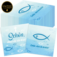 Kommunion Servietten Fischmotive 33X33Cm FüR Taufe Konfirmation Tischdeko