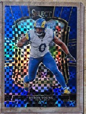 2025 Panini Select #121 Byron Young Premier Level Blue Prizm 22/175 L.A. Rams