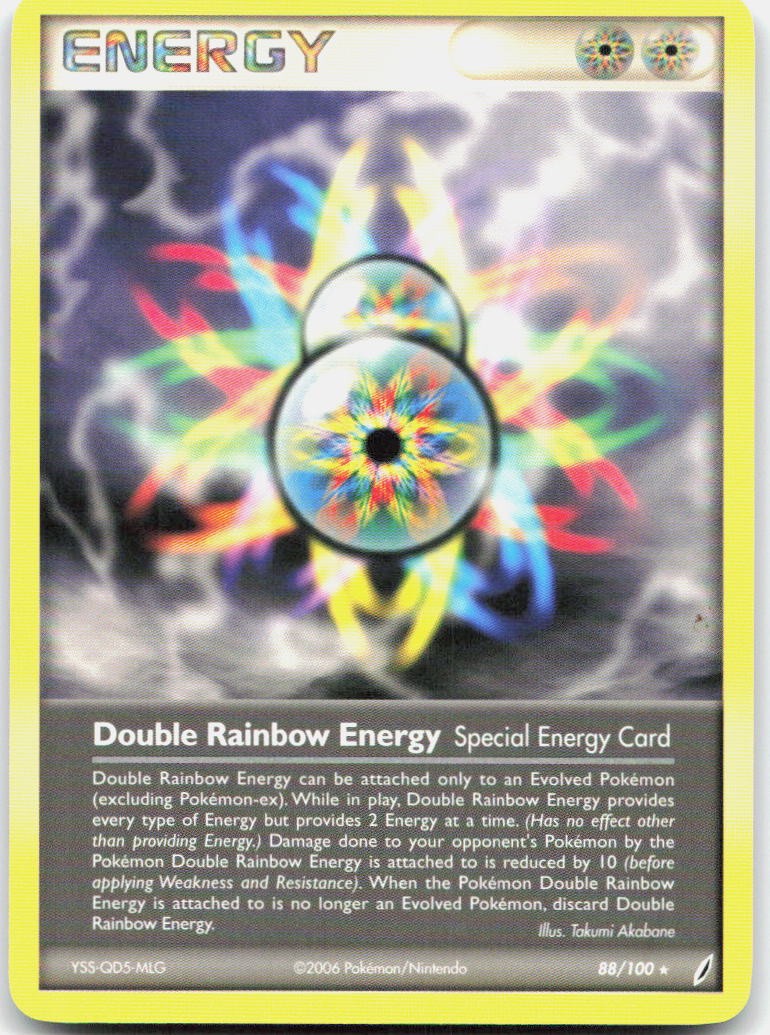 Double Rainbow Energy 88/100 Rare Crystal Guardians Pokemon Lightly Played