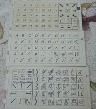 Husqvarna Viking Cassette Overlays L O B Decorative Stitches for Models #1+ 1250