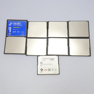 Lot of 9 Compact Flash Memory Cards Used Untested Unlabeled