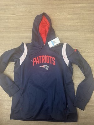 Women's Nike Navy New England Patriots Sideline Stack Performance Hoodie NWT M