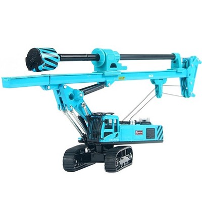 Blue 1/64 Alloy Rotary Drilling Rig Crawler Excavator Vehicle Simulation Model D