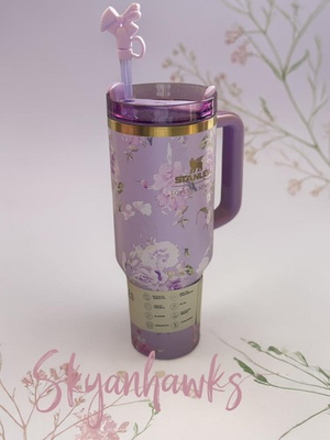 #ad STANLEY FLORAL PURPLE 40 OZ TUMBLER $49.50
