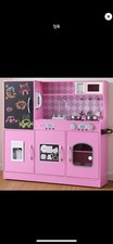Coclub Play Kitchen Wooden Play set With Chalkboard Ice Maker Play Phone