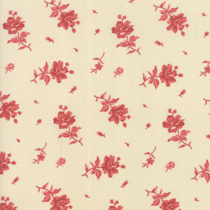 Moda NORTHPORT 14883 13 Beige Red Floral Tonal MINICK & SIMPSON Quilt Fabric