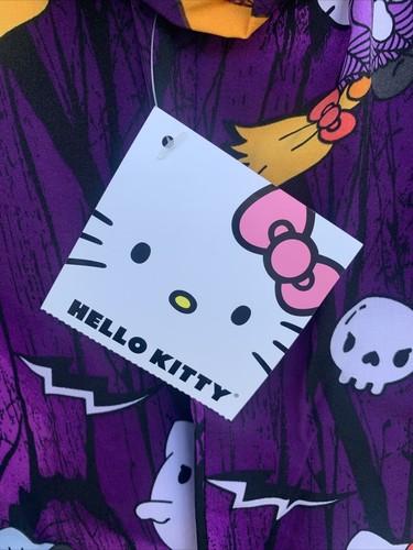 Sanrio Hello Kitty Halloween Night V-Neck Print Scrub Top NWT! 2XL Free Shipping - Picture 6 of 10