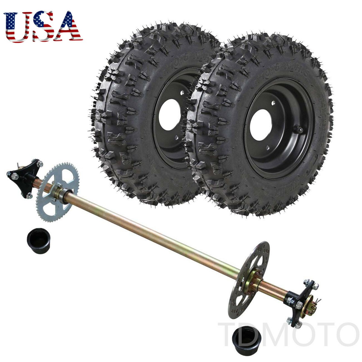 オーバーロード　chaostcg デッキパーツ Go Kart Rear Axle Kit + Complete Wheels 4.10-6 Off-Road Go Cart