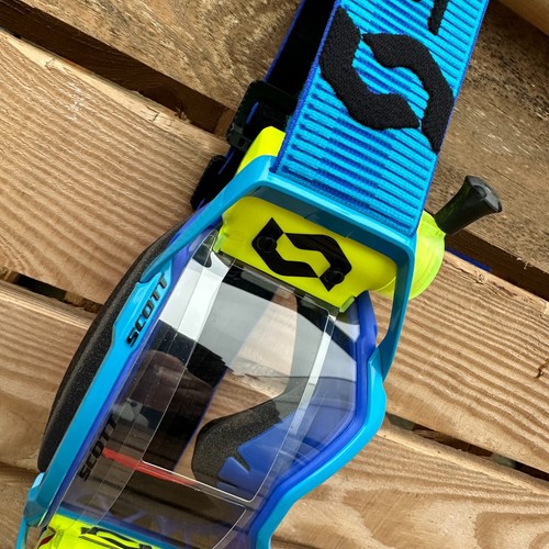 Scott Prospect WFS Roll-Off Motocross enduro Goggles - BLUE / BLACK / FLO YELLOW - Picture 2 of 6