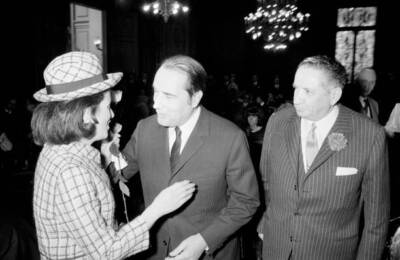 Francois Mitterrand witness wedding congratulates young bride- 1968 Old Photo