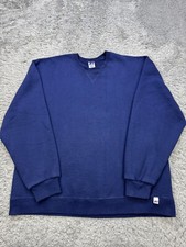 Vtg Russell Athletic Sweatshirt Men XL Navy Blue Fleece Blank Dri-Power Crewneck