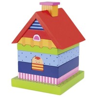Steckfigur Villa, Steckspielzeug Goki, Stapelturm, Stapelhaus, Stapelspielzeug