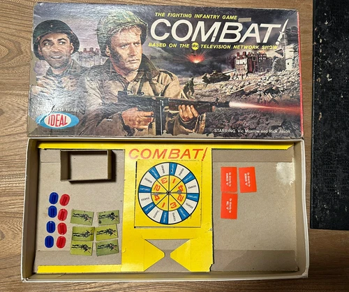 Vintage COMBAT WWII Board Game by IDEAL 1963 For Parts  Incomplete