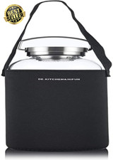 2L Glass Water Bottle Borosilicate with Steel Cap & Filter for Juice and Water