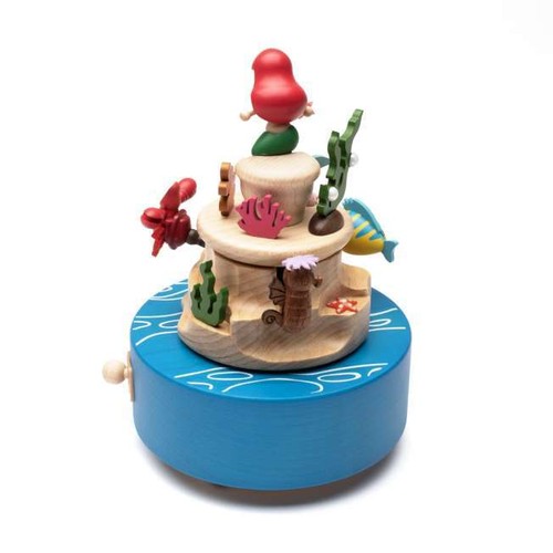 Wooden Karakuri Music Box mechanism Little Mermaid Disney Store Japan New - Picture 3 of 9