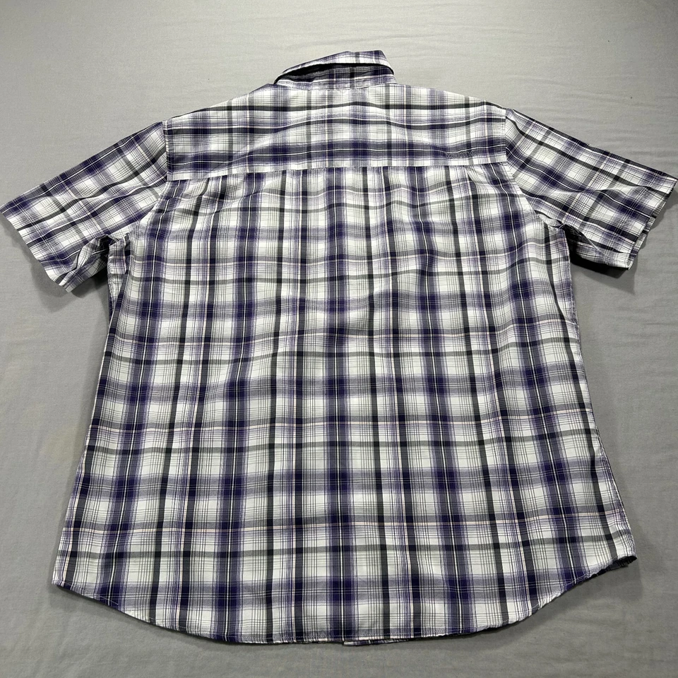 Camisa Marmot Adulto XL Azul Branco Xadrez Botão para Cima Acampamento Ao Ar Livre Casual Masculina - Imagem 2 de 4