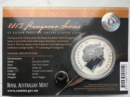 1 oz Silber Känguru Australien 2013, 999/1000, RAM, 1 AUD, Coincard + Zertifikat - Bild 3 von 7