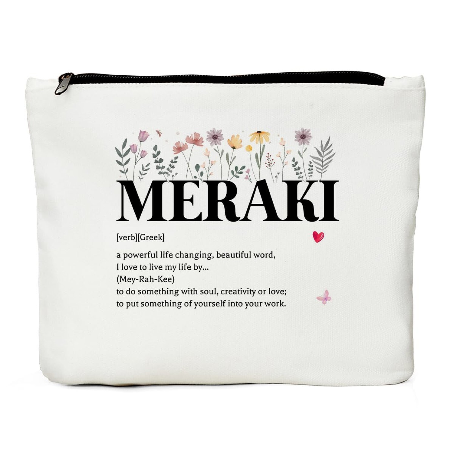 Meraki Definition Cosmetic Bag, Meraki gifts Greece Makeup Bag, Inspirational...