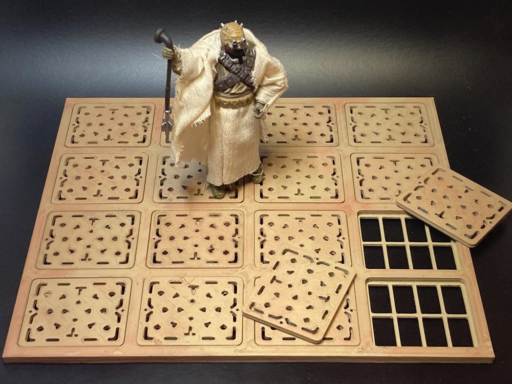 CUSTOM JABBAS PALACE FLOOR RANCOR PIT GRATE 1:18 FIGURE DIORAMA STAR WARS (H08)