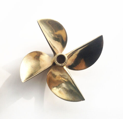 1 pair propeller 26cc brass prop 6717 1/4" shaft 4 blade 67mm For OD RC boat 836 - Picture 5 of 9