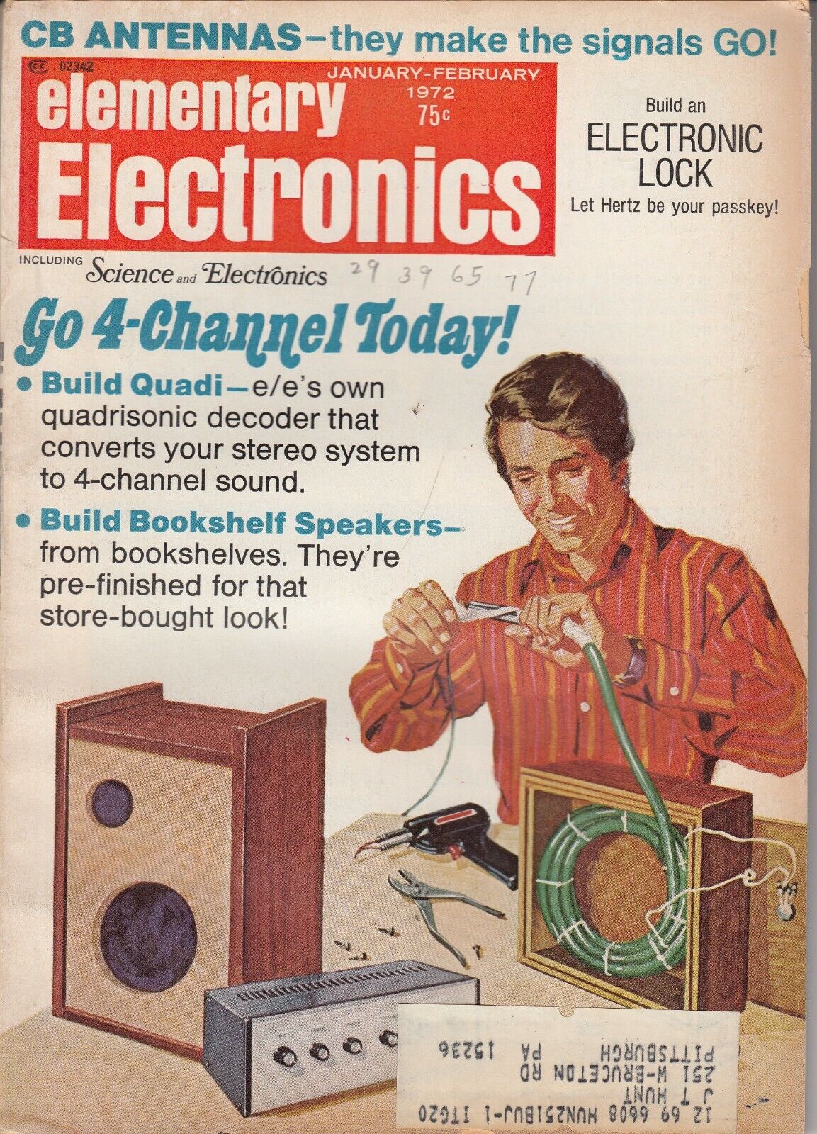 Elementary Electronics January 1972 Magazine - 4 Channel Stereo - decoder