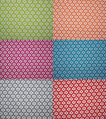 Hilco Blumen Flohepu Kombi Baumwolle Meterware Webware rot pink