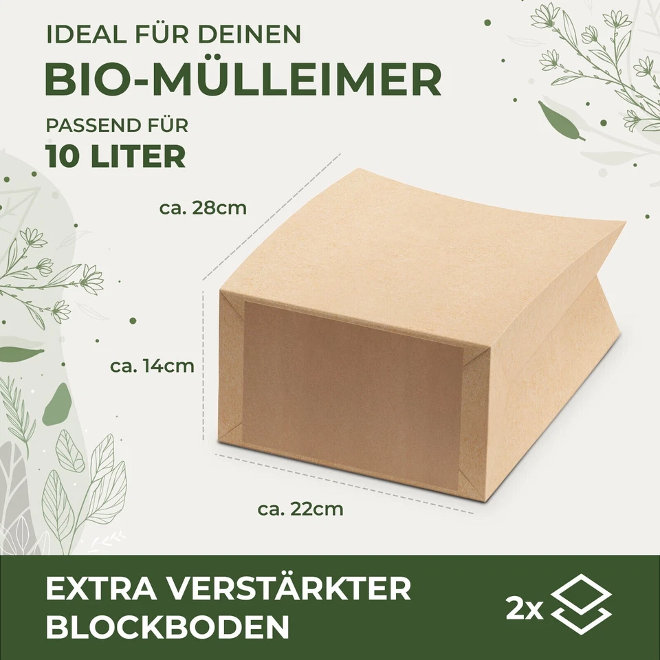 BIOGLÜCK® - Bio Müllbeutel 10L aus Papier | Mit stabilem Standboden - Bild 3 von 4