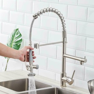 Stainless Steel Sink With Brass Faucet image is loading brushed nickel kitchen sink faucet pull down sprayer