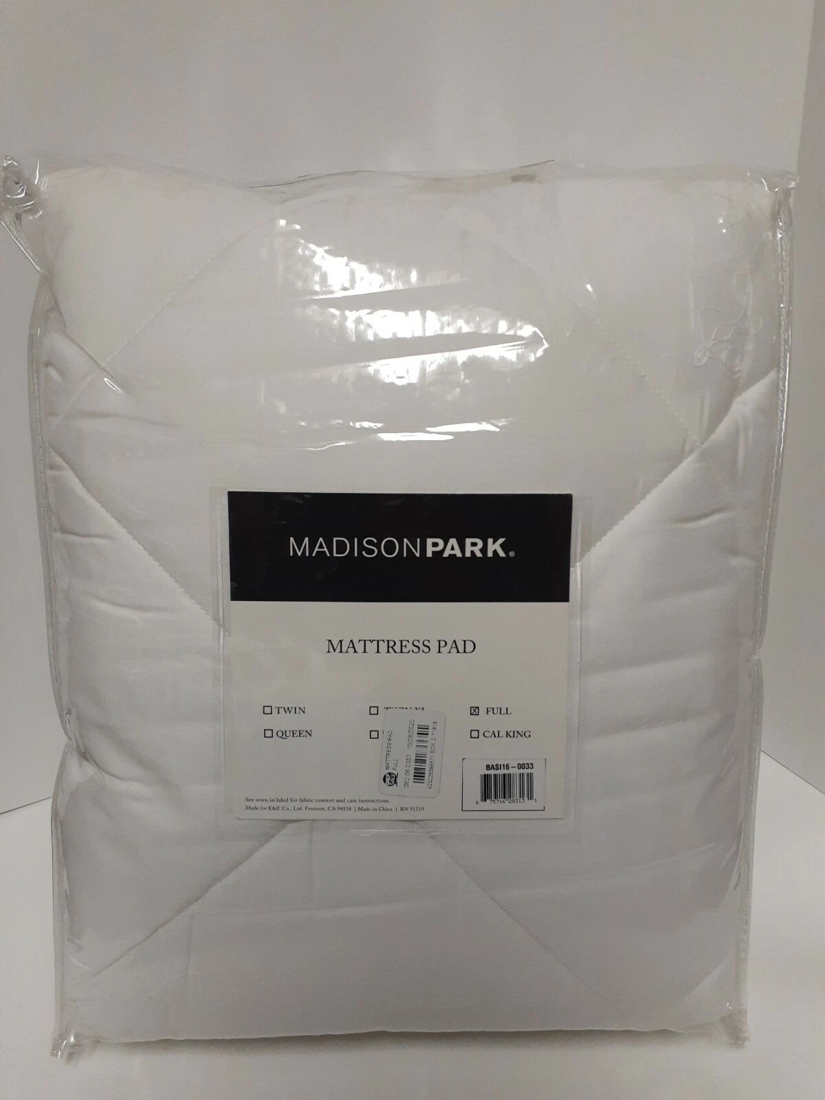 Madison Park White Mattress Pad | Full | Free Shipping