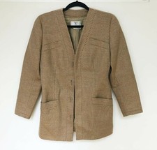 Vintage Camel Valentino Womens Blazer Jacket Wool Size EUR 40