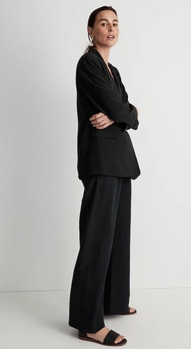 Madewell The Relaxed Blazer in Softdrape True Black Size Large NWT - Picture 5 of 6