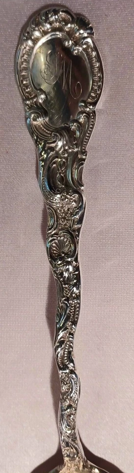 Louis XV by Durgin Sterling Large Berry Casserole Spoon 9" mono'd - Image 3 of 4